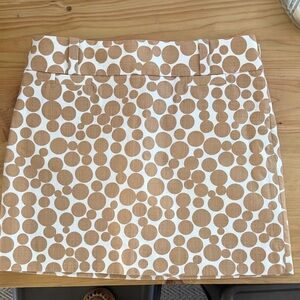 J. Crew Beige Polka Dot Mini Skirt women’s size 4, 100% cotton spring EXCELLENT